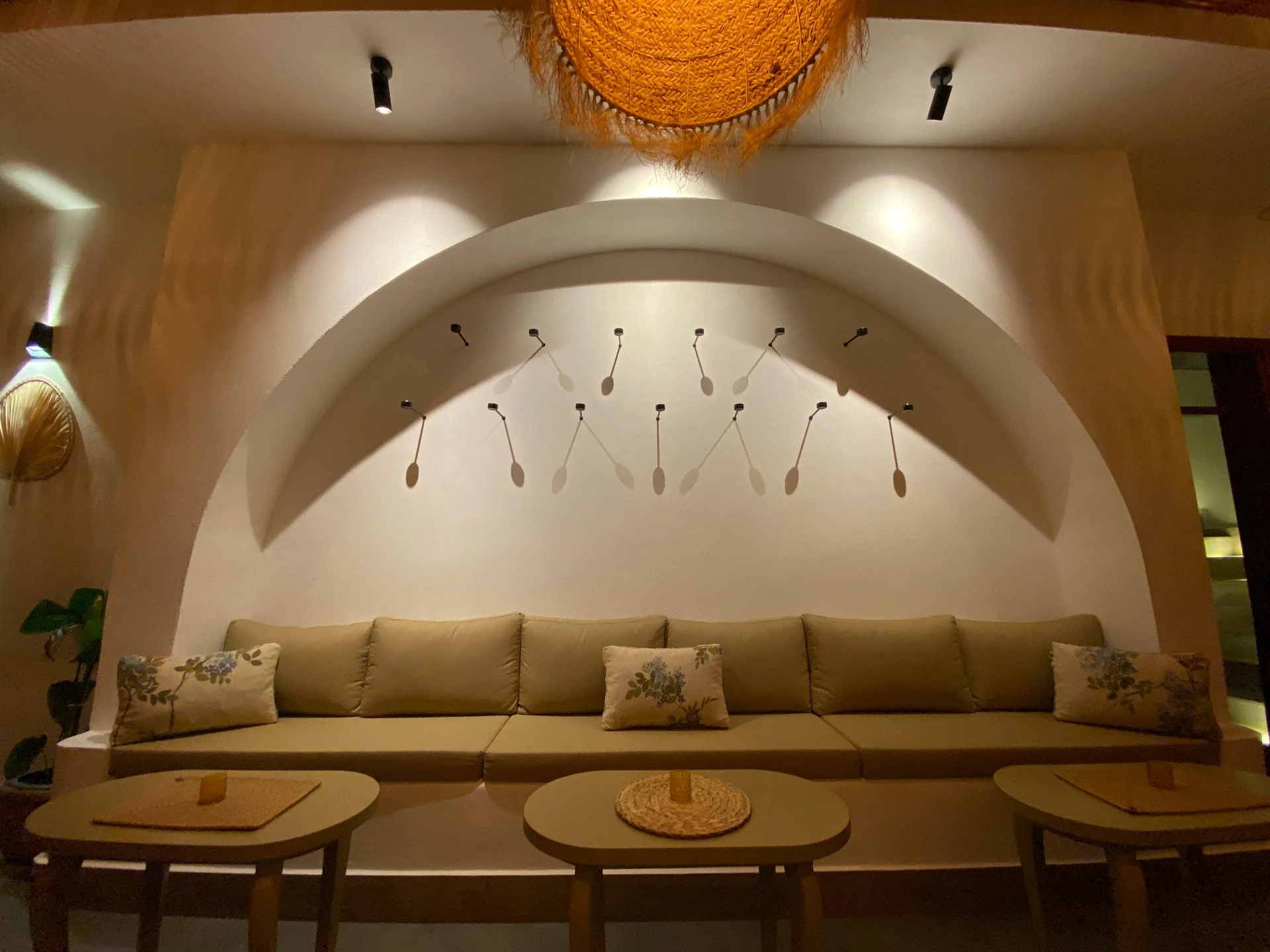 Warm lounge seating at Casa Vagabundo bar